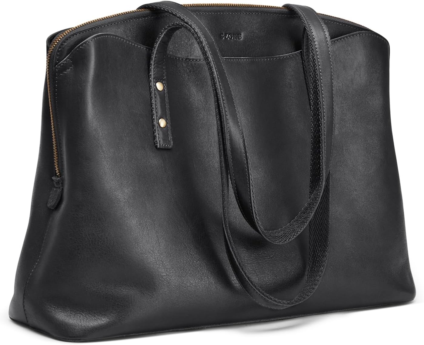 S-ZONE Leather Tote Bag for Women Large Capacity Work Shoulder Handbags Purses - Image 3