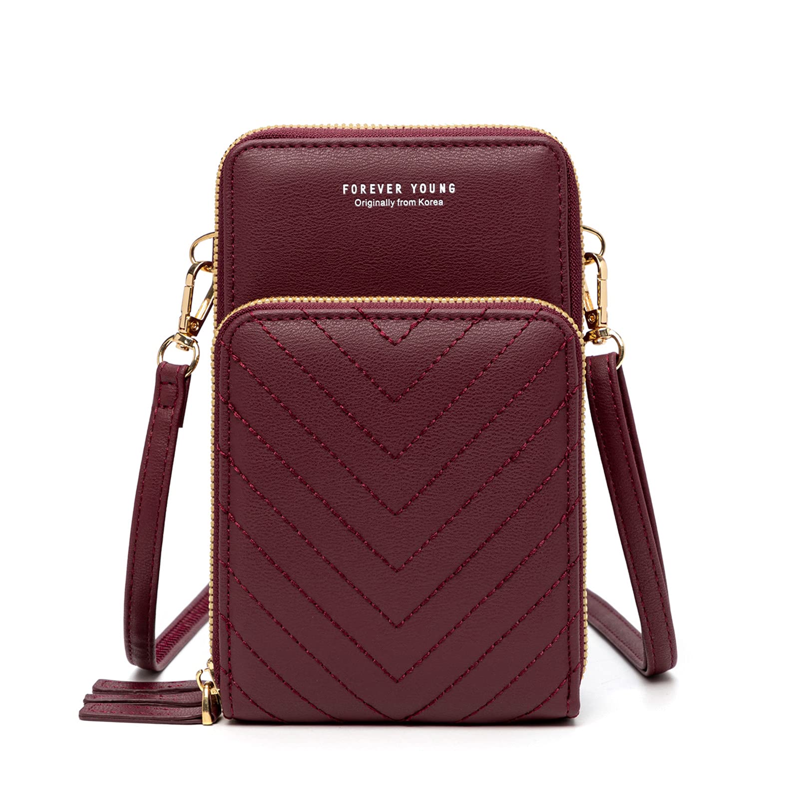 myfridaymyfriday Small Crossbody Cell Phone Bag for Women, Mini Over Shoulder Handbag Purse with Credit Card Slots