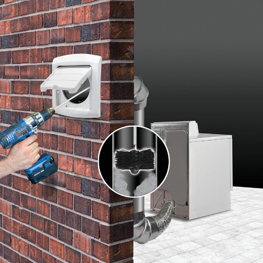 Dundas Jafine PCPBZW Drill Powered Duct, White Roda & Black Brush Head
