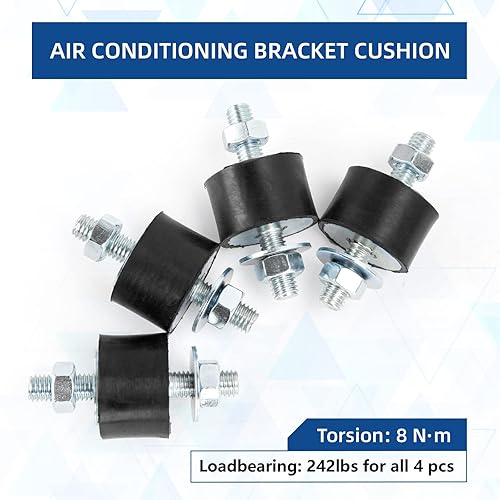 Miniatura 14 de Tornillos de goma amortiguadores M8 1.181x0.787 in 4 unidades de aislamiento de goma antivibraciones Cilíndrico Montaje de aislamiento de vibración