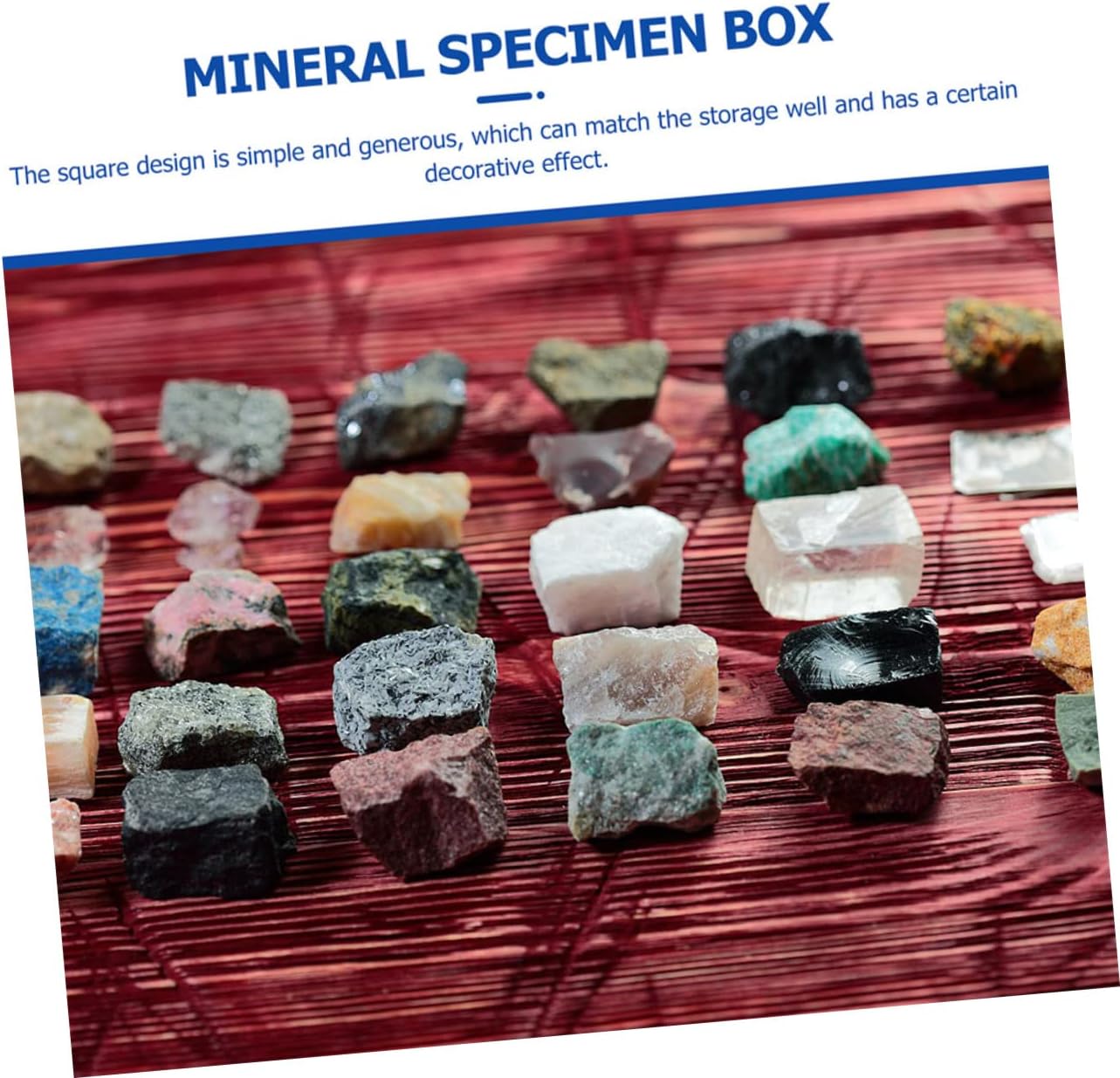 BESTYASH 8pcs Mineral Storage Cases Square Specimen Collection Boxes for Rocks Crystals and Tiny Organizers Sample Display Storage Base Black Base