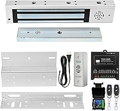 Door Access Control System Inswinging 600lbs Magnetic Lock Kit Build-in Alarm Beeper with ZL Bracket Remote Controller Exit Button