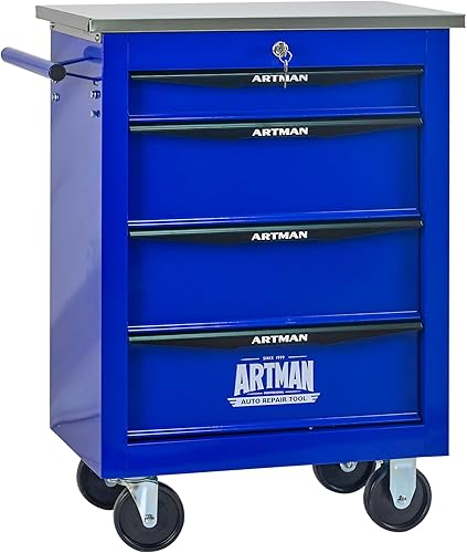 Miniatura 32 de Carro de herramientas con 7 cajones con ruedas, cofre de almacenamiento de herramientas con ruedas multifuncional, organizador de cajones con ruedas