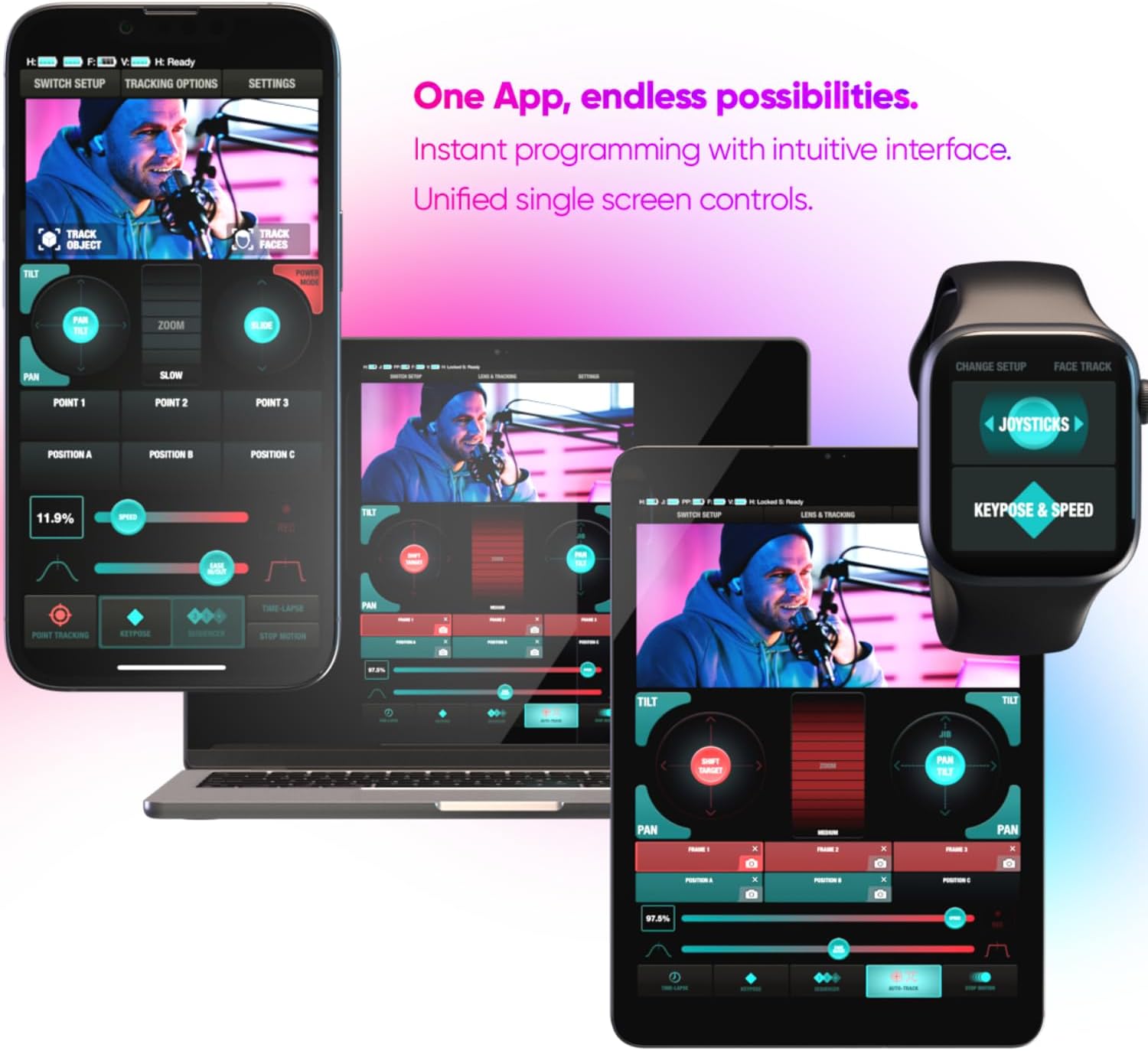 edelkrone HeadONE v2 Tripod Head - Motion Control Devices for Camera and Phone 360° Mode - Connects Wirelessly with The Body, Automatic Point Tracking, Point Tracking, Time-Lapse Programming & App