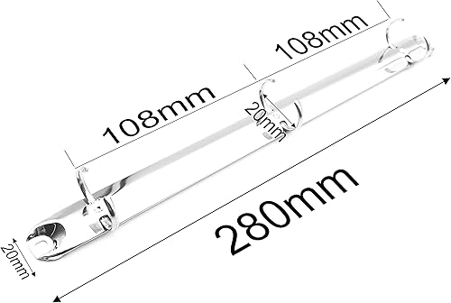 Miniatura 2 de Shuokecrafts Juego de 2 piezas de metal estándar tamaño carta, 3 anillas, 3 anillos tóricos, capacidad de 0.78 pulgadas, ancho de la base, 0.78