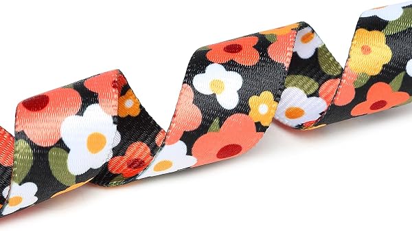 Adjustable Dog Collar with Patterns, Ultra Comfy Soft Nylon Breathable Pet Collar for Small Medium Large Dogs (L, Floral Orange) - 5