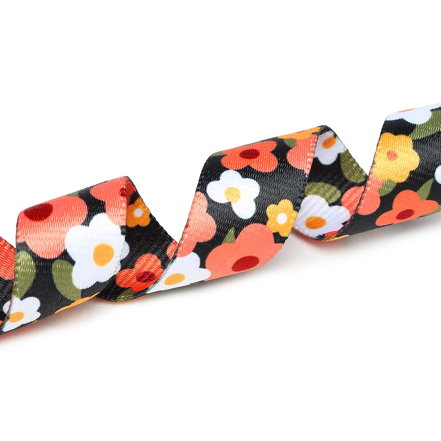 Adjustable Dog Collar with Patterns, Ultra Comfy Soft Nylon Breathable Pet Collar for Small Medium Large Dogs (L, Floral Orange) — view 5