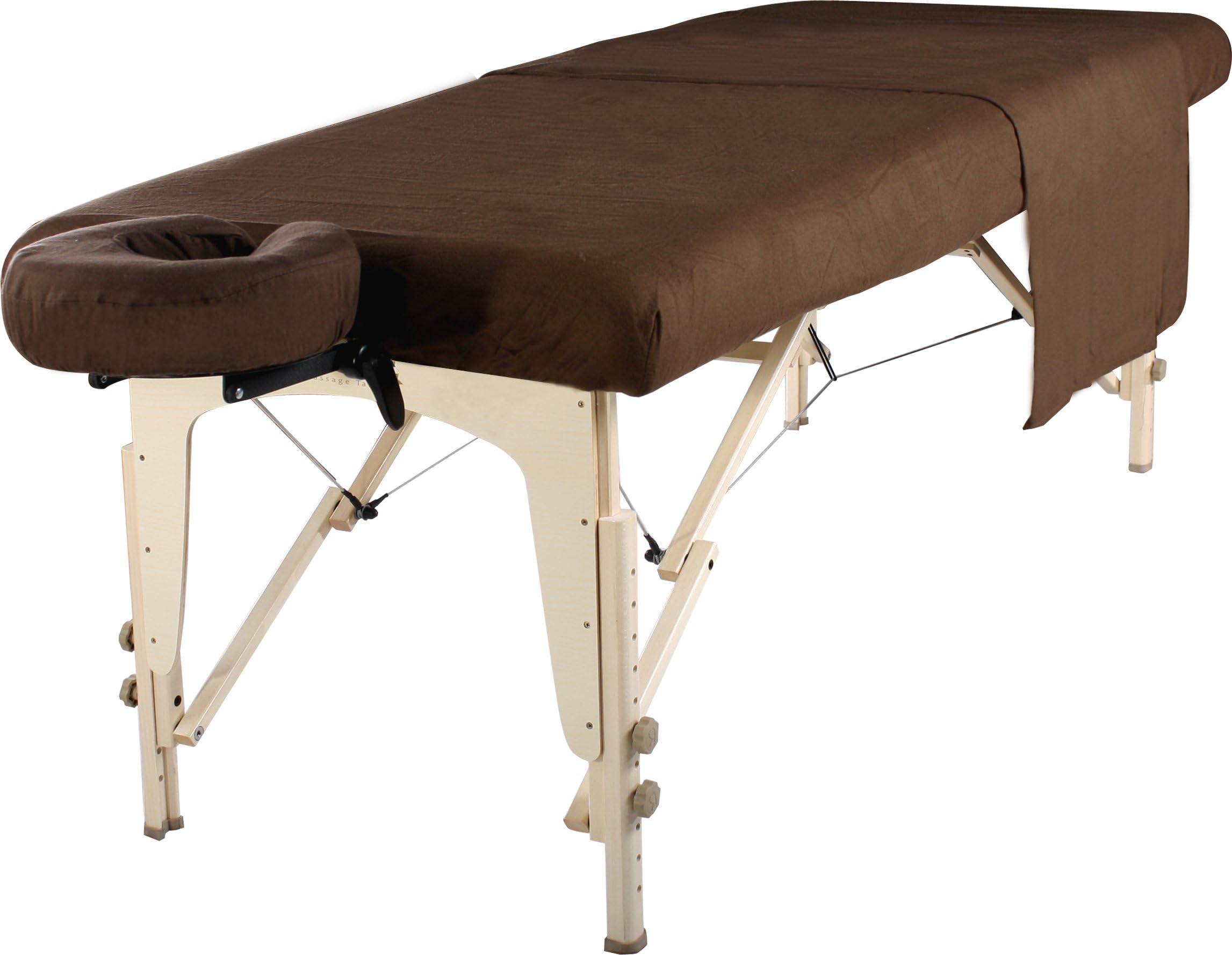 Mt Massage Table Flannel Sheet Set 3 in 1 Table Cover, Face Cushion Cover, Table Sheet, Chocolate