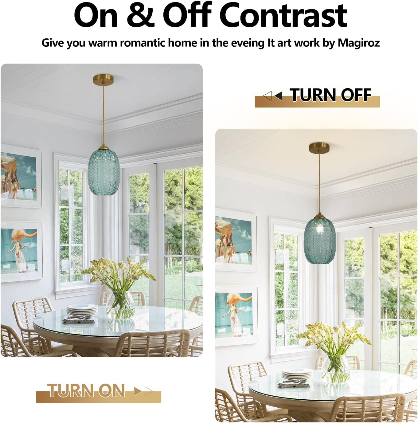 Large Green Glass Pendant Lights Kitchen Island Mid Century Modern Gold Pendant Light Brass Hanging Light Fixture Vintage MPL36G-B