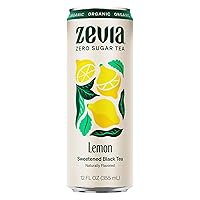 Vista 1 de ZEVIA Té negro de limón endulzado orgánico, 12 FZ