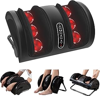 Snailax Shiatsu-Fußmassagegerät mit Wärme, Wadenmassagegerät zur Entspannung, Beinmassagegerät elektrisch mit Kneten und Rollen, Geschenke für Männer Väter Frauen