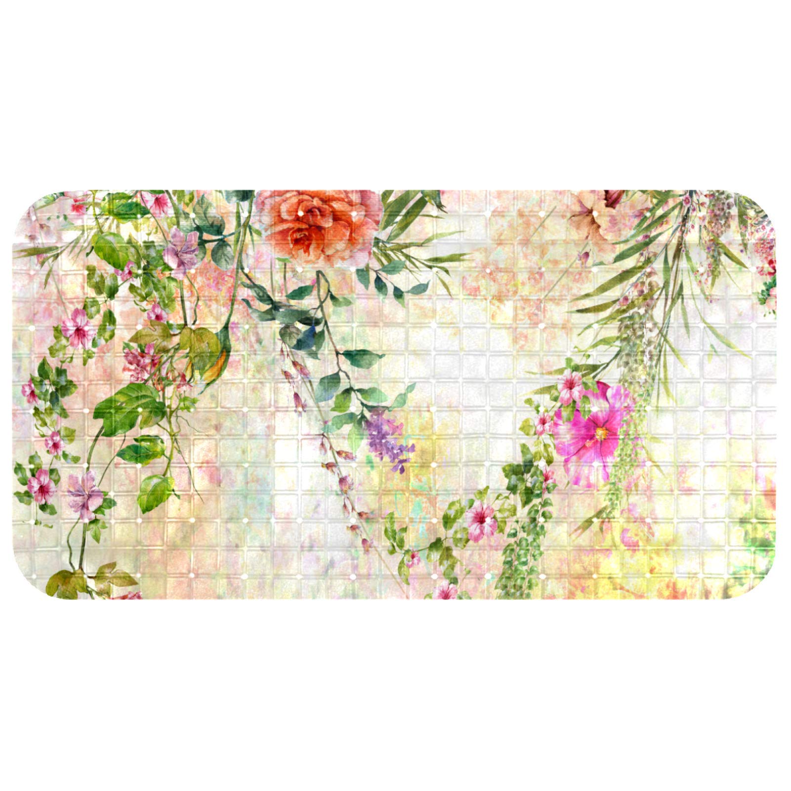 Tapis de bain écologique avec trous d'évacuation Spring Vitality 37,5 x 68,5 cm