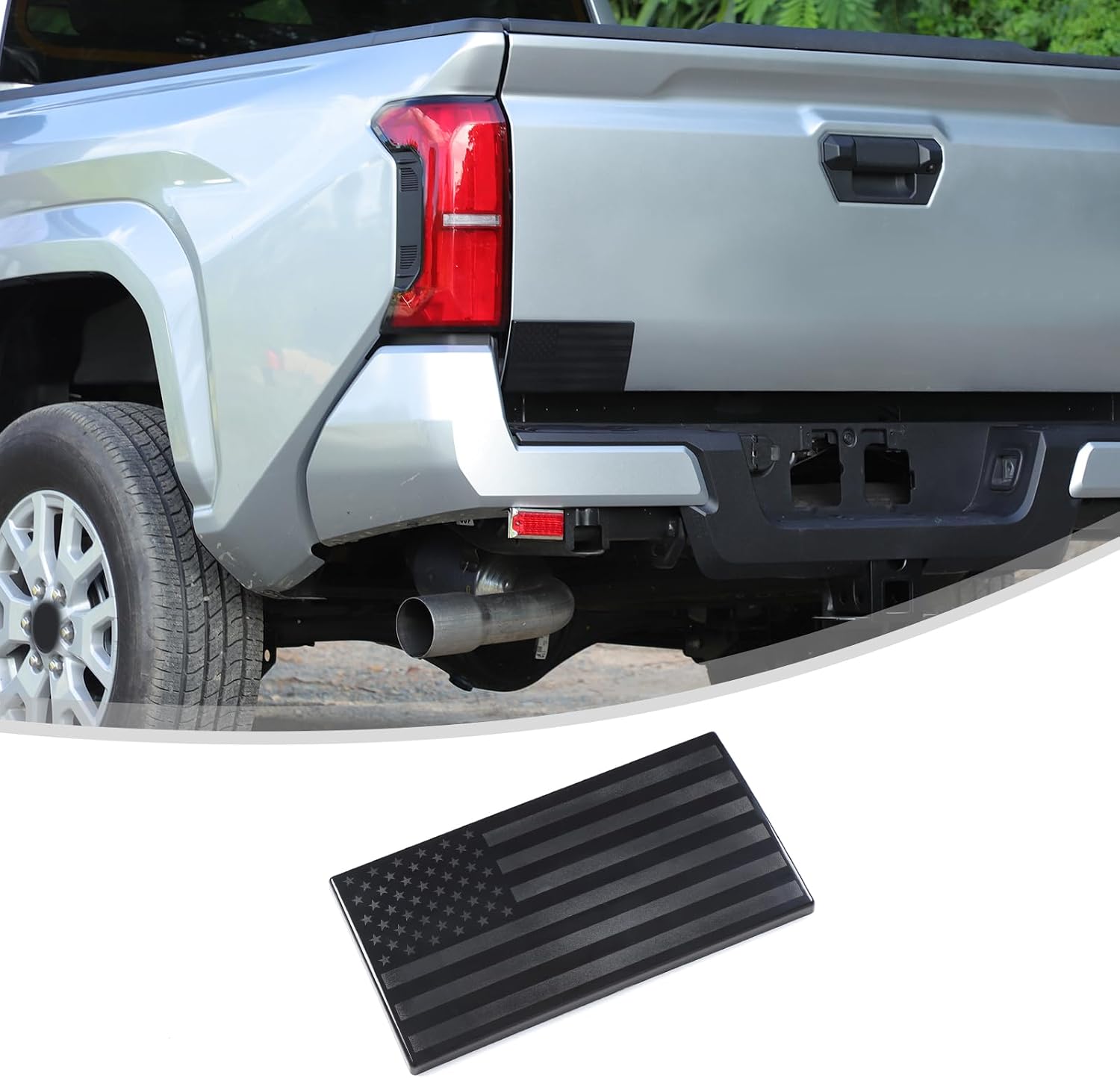Tailgate Decorative Plate US Flag Pattern Cover Trim Compatible with Toyota Tacoma 2024 2025 2026, Car Exterior Decoration Accessories