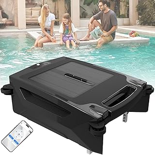 WDDEYYDS Robot Limpiador De Piscinas Recargable con Energía Solar Y Modo Dual, Limpiador De Piscinas Inalámbrico, Skimmer De Piscina Automático Solar, Compatible con Aplicación, Color Negro