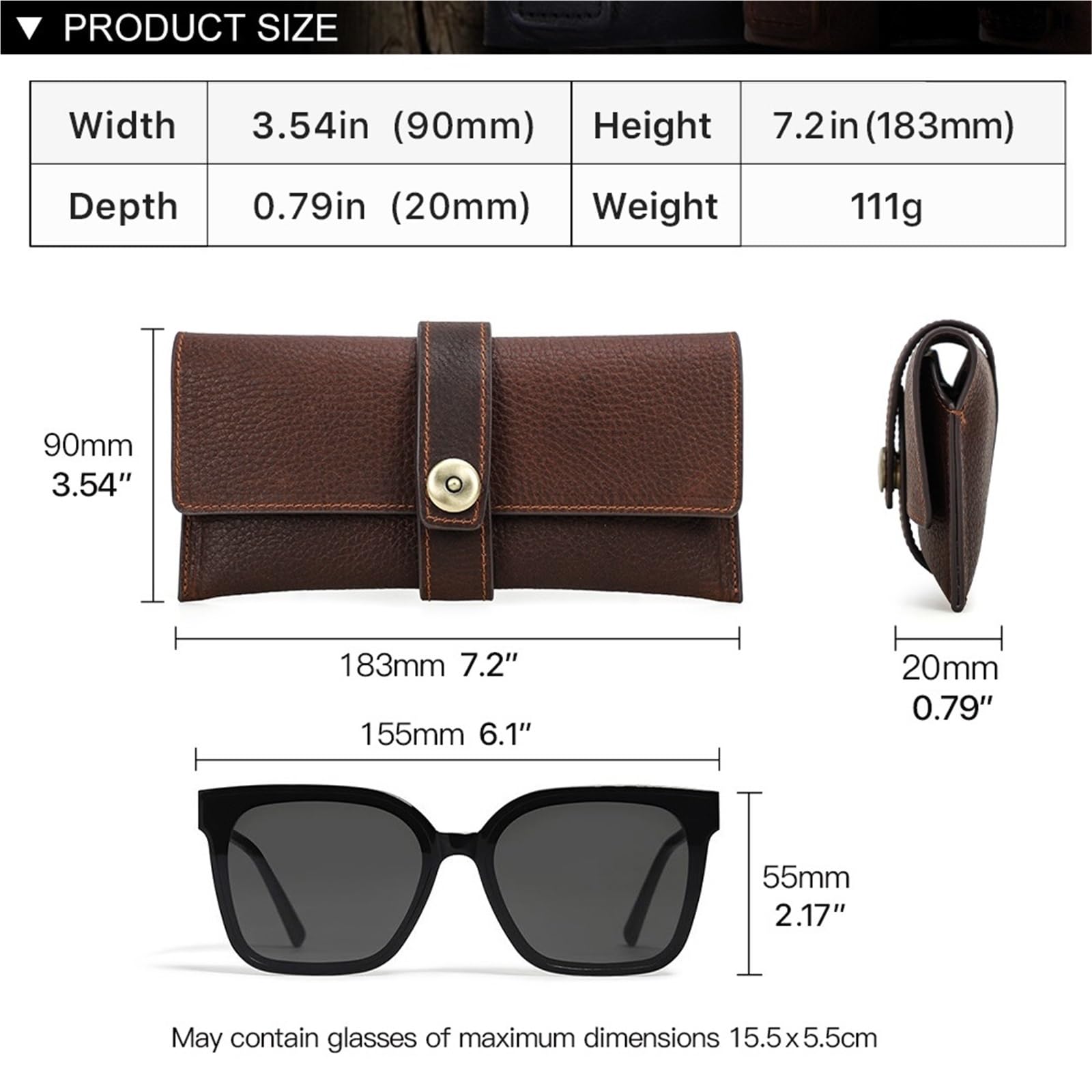 1Pcs Handmade Retro Echte Gläser Abdeckung Fall Lagerung Tasche Sonnenbrille Schutz Box Brillen Halter Männer Frauen Für Sonnenbrille