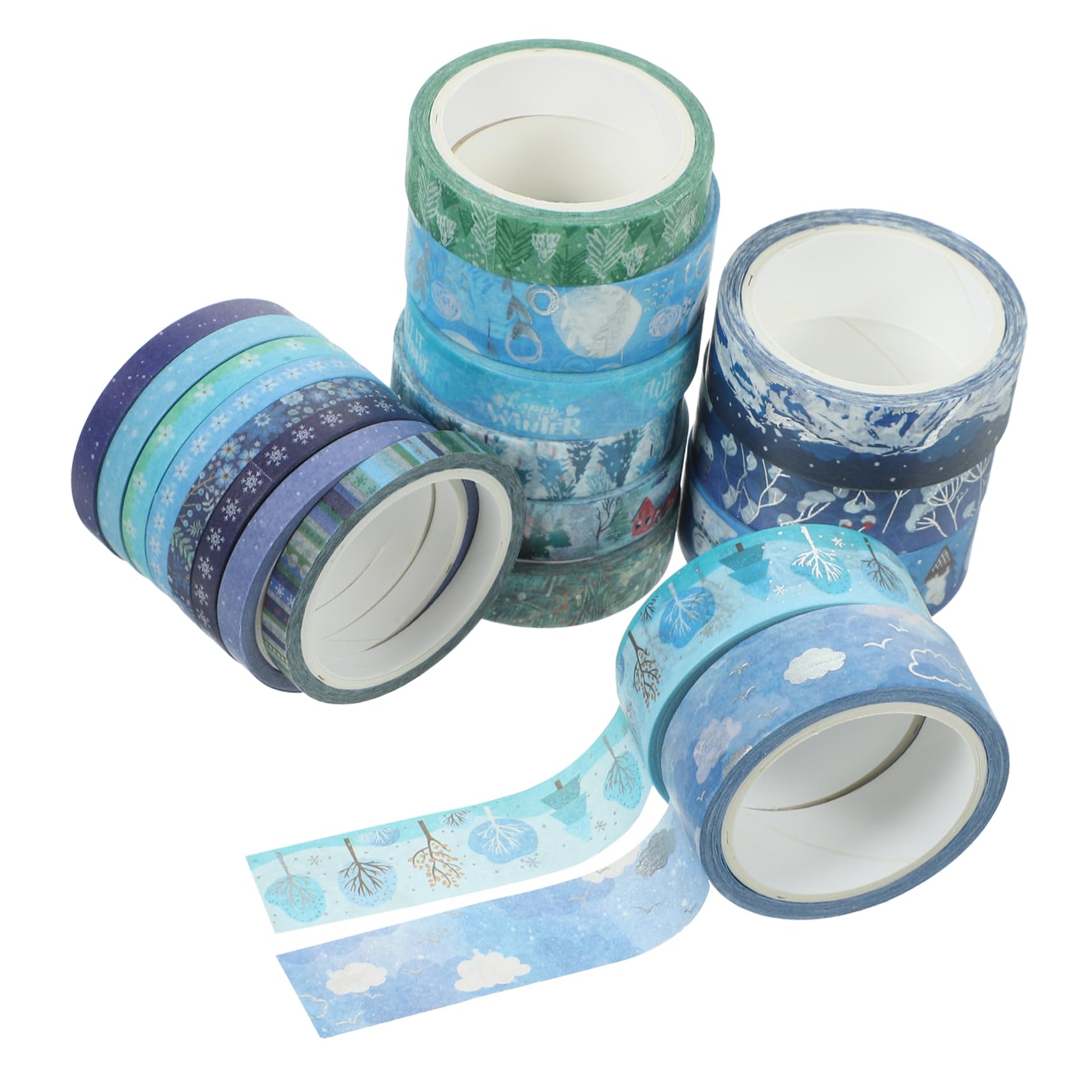 76rollen Washi Tape Für Weihnachten Dekoratives Klebeband Für Scrapbooking Und Geschenkverpackung Winterliche Designs Mit Silberner Prägung Für Kreative Bastelprojekte