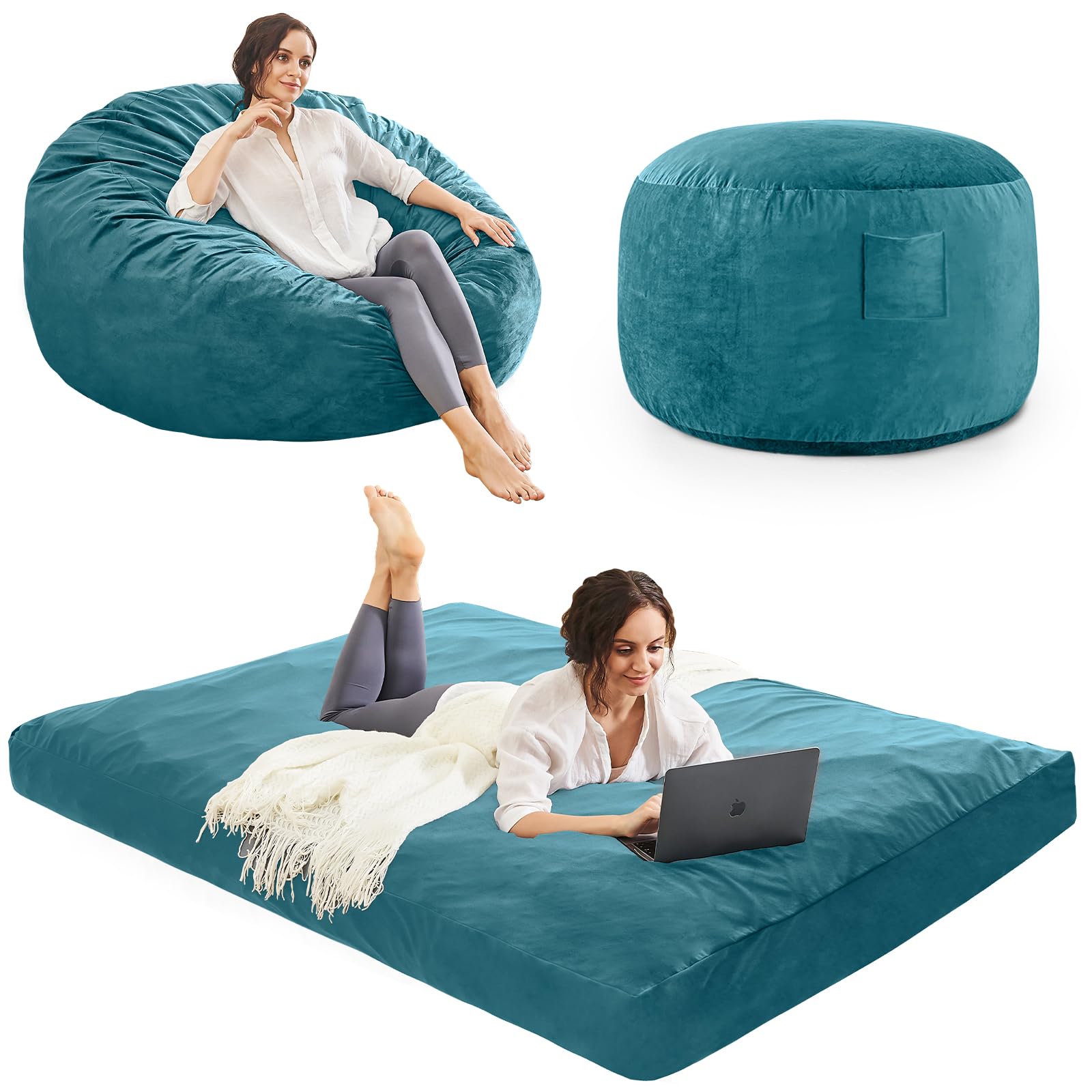 Photo 1 of ILPEOD Giant Bean Bag Convertible Floor Sofa