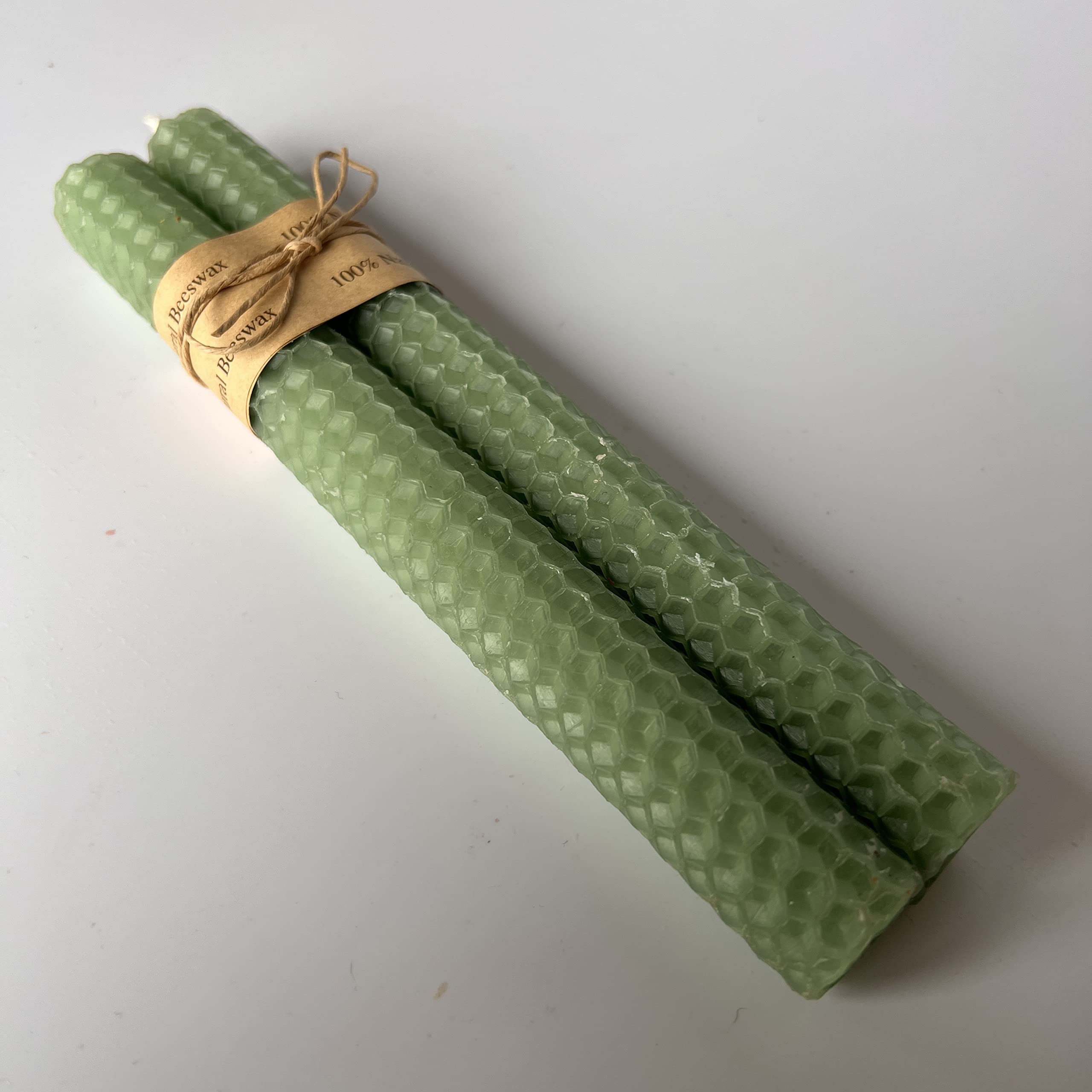 100% Pure Beeswax Dinner Candles, Subtle Honey Smell, Gift for Her 10 Colours (Mint Green), Spearmint Green - Image 2