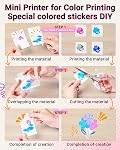 T02 Mini Printer - Print Pods Sticker Printer Memoking Portable Thermal Printer Inkless Printer Sticker Maker Machine Label Makers Pocket Printer for Study Graphics, Anatomical Diagrams, Photos, Pink