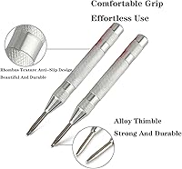 Vista 2 de 2 piezas perforadoras automáticas de metal de resorte ajustable con impacto ajustable para ventanas de vidrio de metal de madera, etc., plateadas