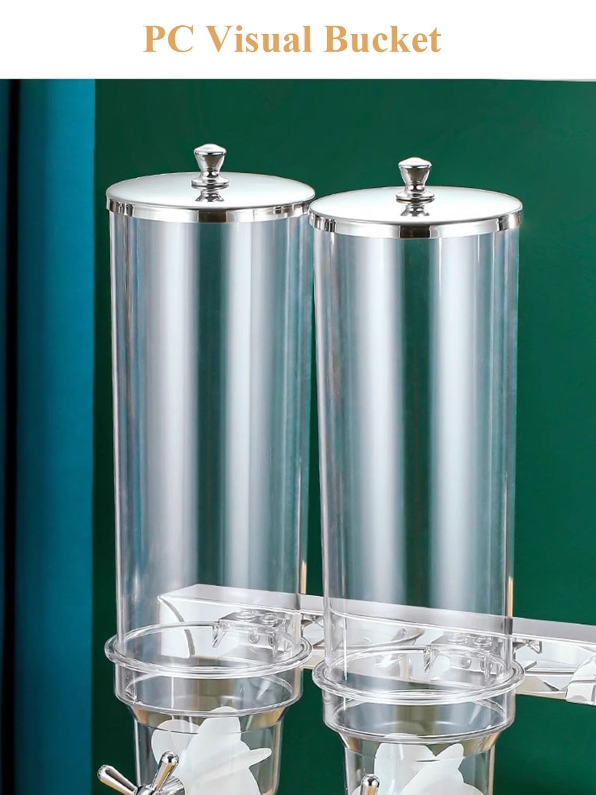 Distributeur de céréales 3,5 L/7 L/10,5 L - Récipient de Stockage en Acier Inoxydable pour Produits secs tels Que Noix, Grains de café, etc. - Solution idéale pour la Cuisine