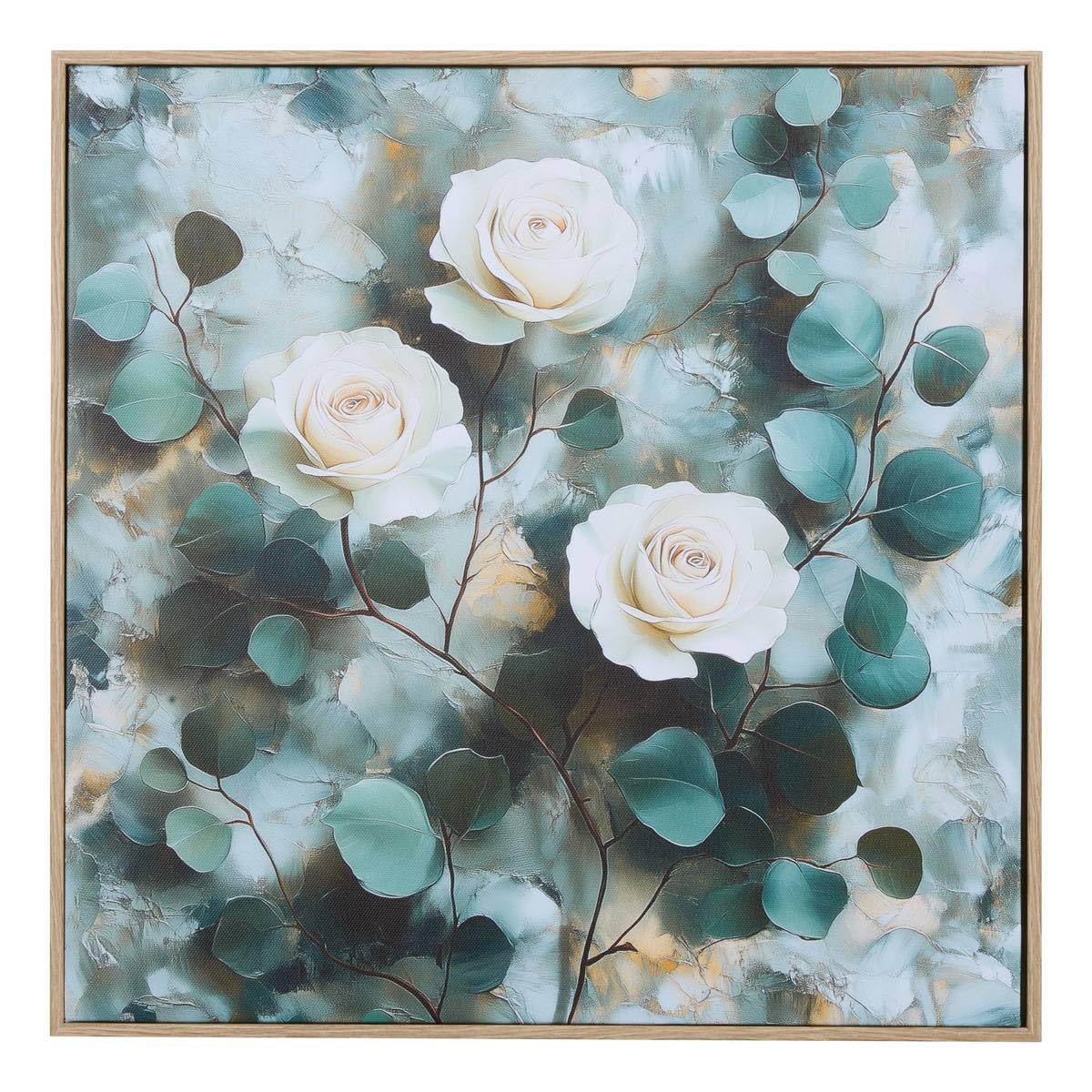 Lienzo Impreso Flores Atmosphera Cuadro Azul 40x40 Decoración Dormitorio