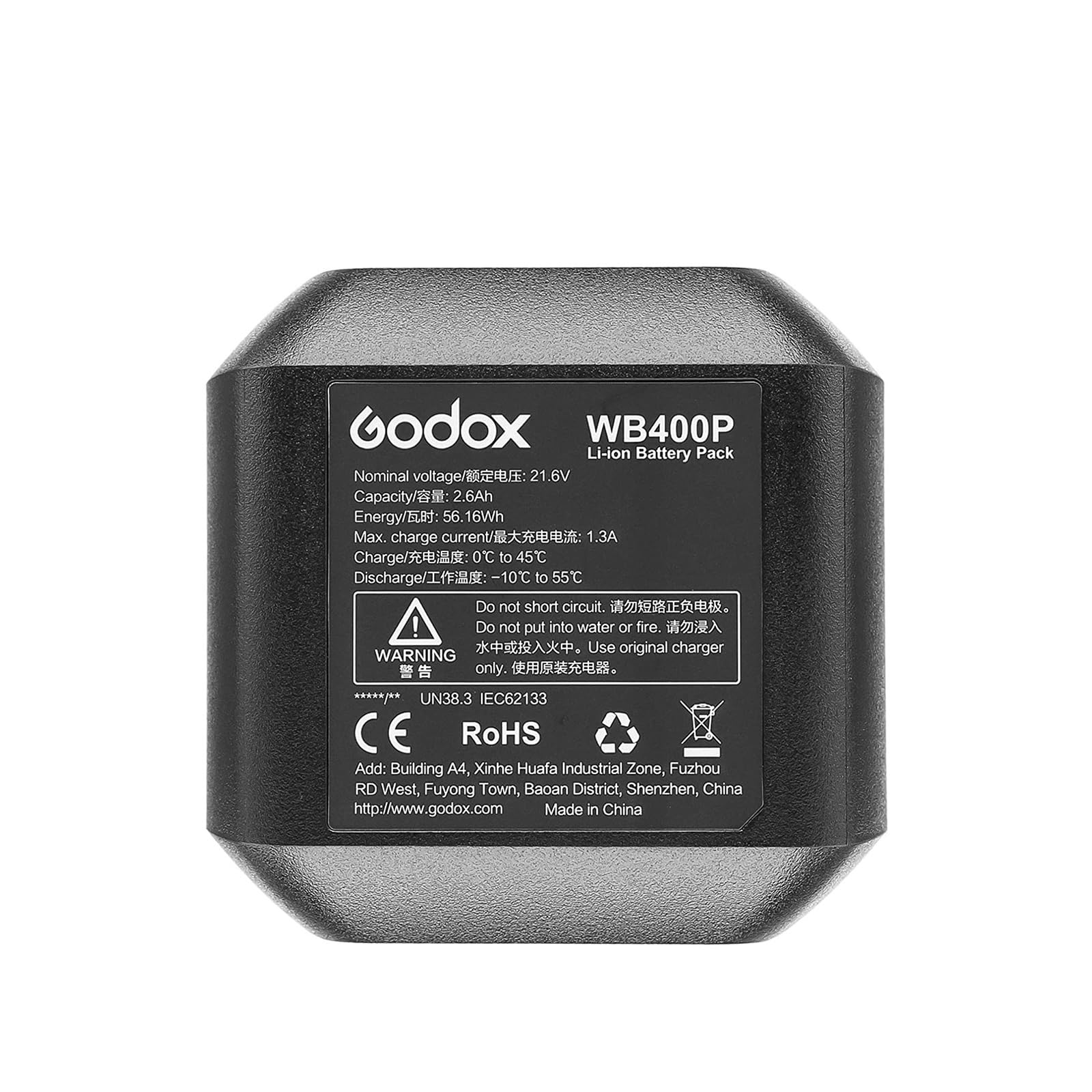GODOX WB400P for AD400Pro Battery Replacement - Rechargeable Lithium Battery Pack DC 21.6V/2600mAh