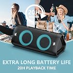 Donow Haut-parleur Bluetooth portable avec lumières, 30W Son stéréo, Boost Bass, IPX5 Imperméable, 20H Temps de jeu, Mic intégré, Haut-parleurs Bluetooth sans fil pour la maison, la fête, l'extérieur, Voyage(noir)