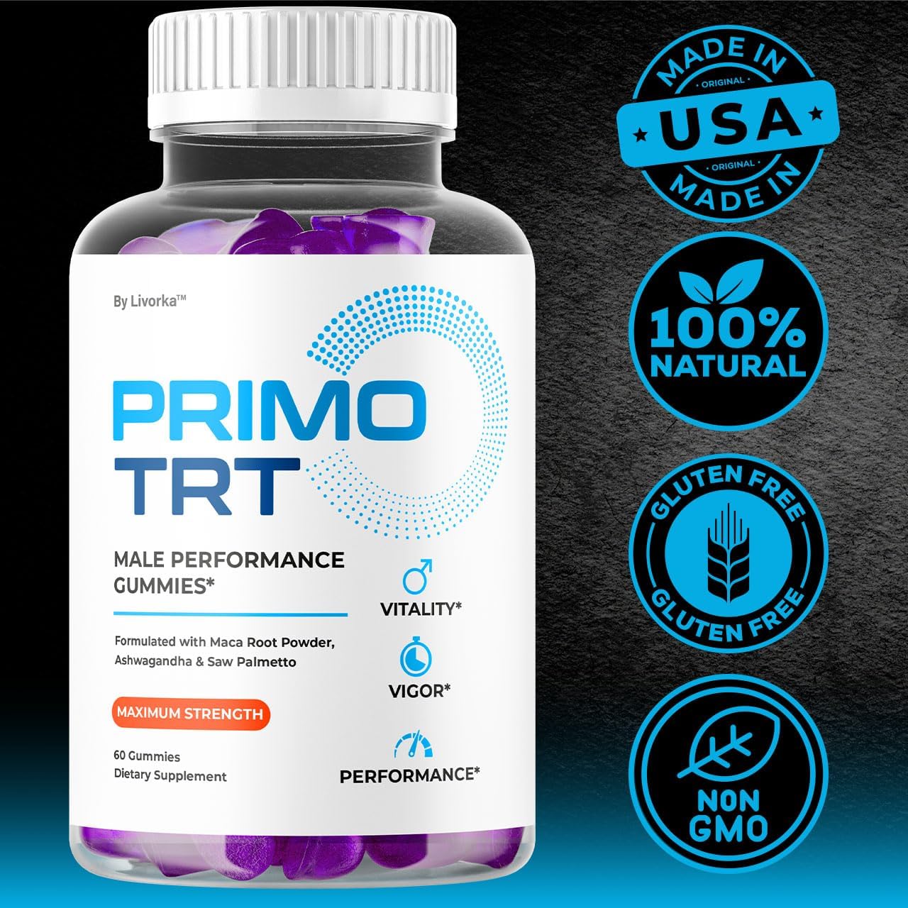 (5 Pack) Primo TRT Gummies - Official for Men Advanced Natural Formula, PrimoTRT Male Gummies for Maximum Performance & Support for Overall Wellness Reviews, Primos TRT Gummys for 5 Months - Image 5