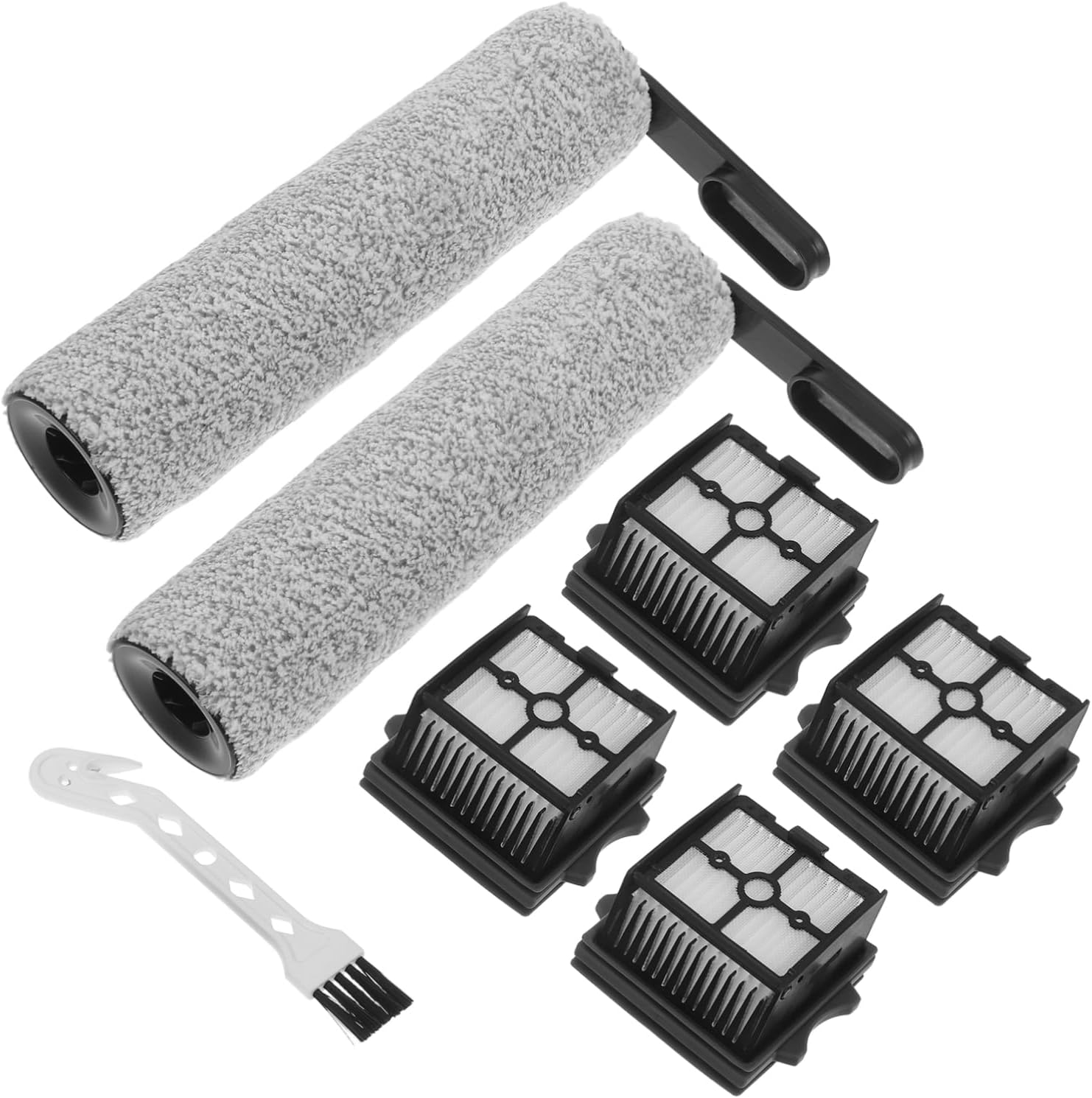 Ciieeo Floor Scrubber Replacement Parts Set Filter and Brush Roller Compatible Models Easy to Install and Clean
