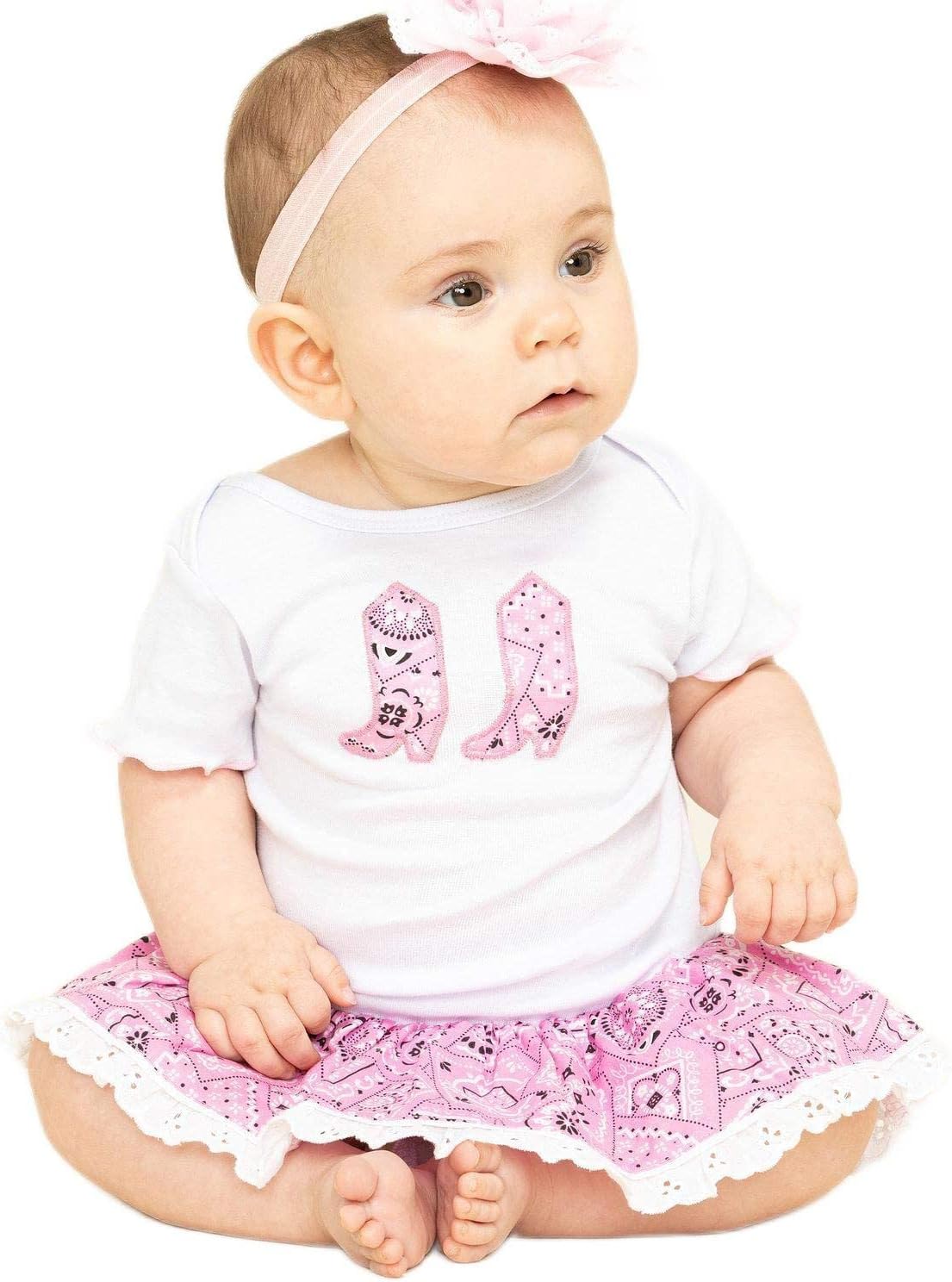 Kiddie Korral Infant-Girls' Bandana Print Dress 6-24 Mos. Pink Small