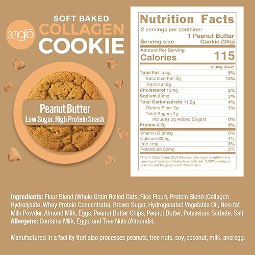 Miniatura 3 de 321glo - Galletas de colágeno  Galletas horneadas suaves, altas en proteínas, bajas en carbohidratos, bajas en azúcar  Snack keto para mujeres,