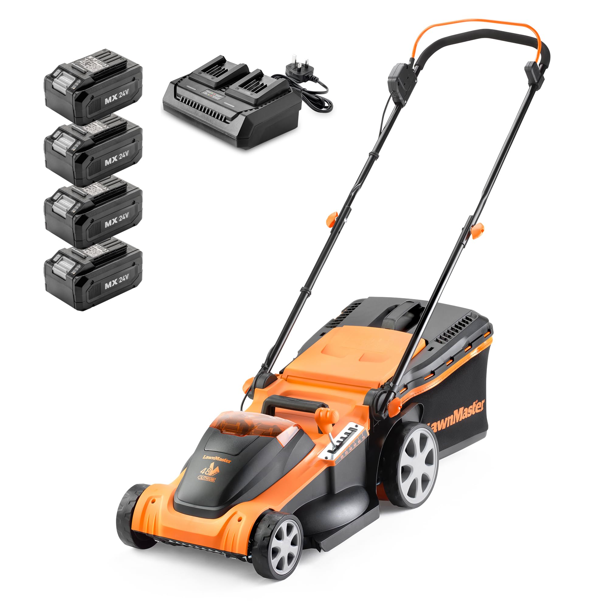 Lawnmaster 48V 41Cm Cordless Lawnmower With Spare Battery - Orange