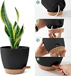 3 Pack Plant Pots Indoor 10/9/8 Inch Self Watering Planters for Indoor Plants Flower Pots for Indoor Plants with Drainage Holes and Saucer for Home Garden Indoor Outdoor(Black)