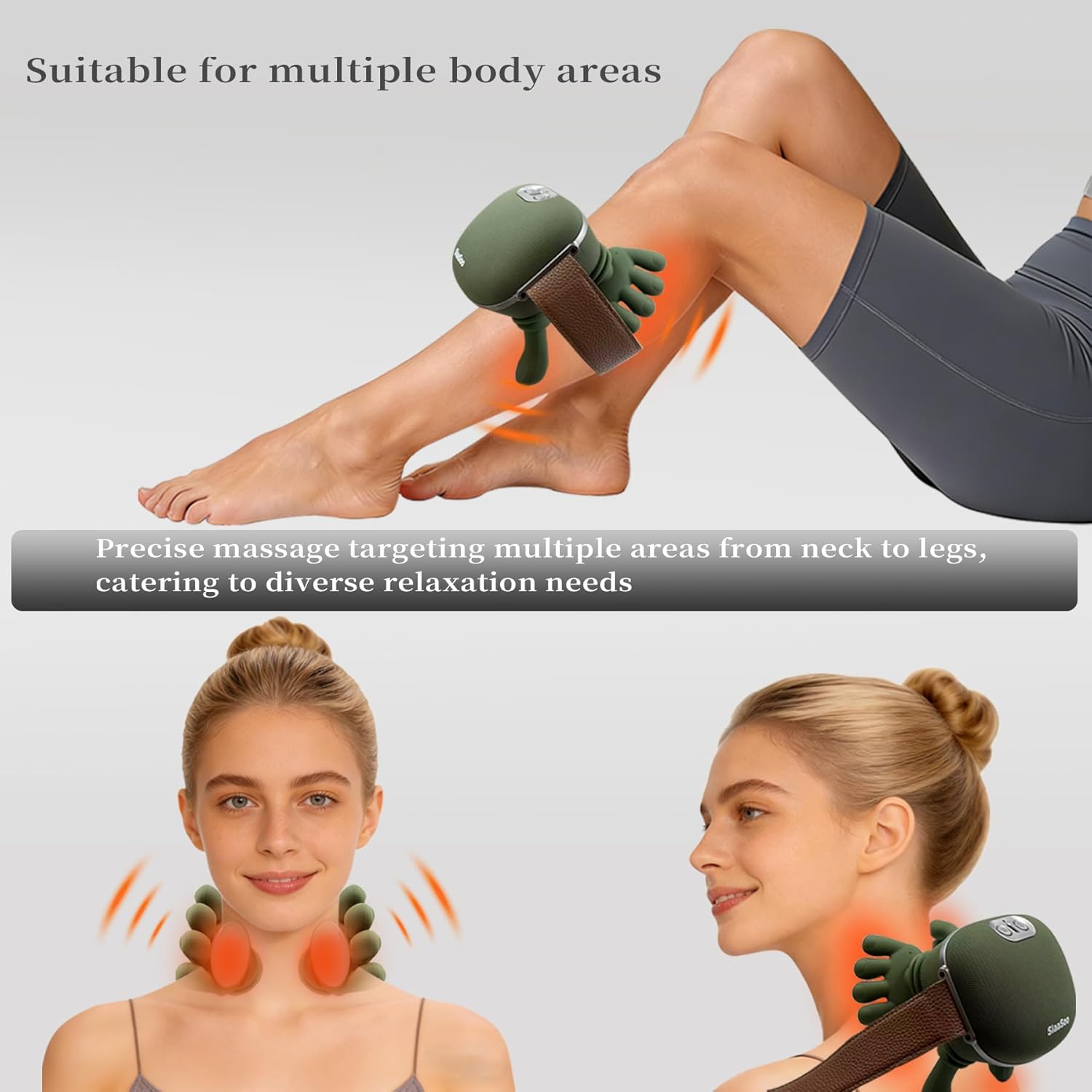 Siaasoo Neck Massager (Genuine OEM), Bionic Hand Massager with Heat, Electric Deep Tissue 4D Kneading Massage, Massager with Hands and Strap, N7 Neck Massager for Neck Pain Relief and Muscle Relax