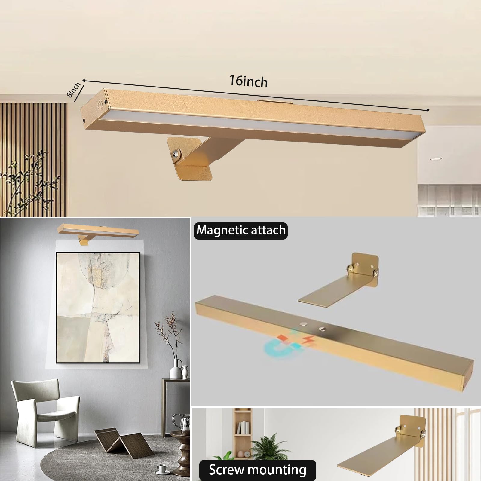 VIGMOJ 2Pack Wireless Picture Light, Dimmable with Remote Control - Image 4