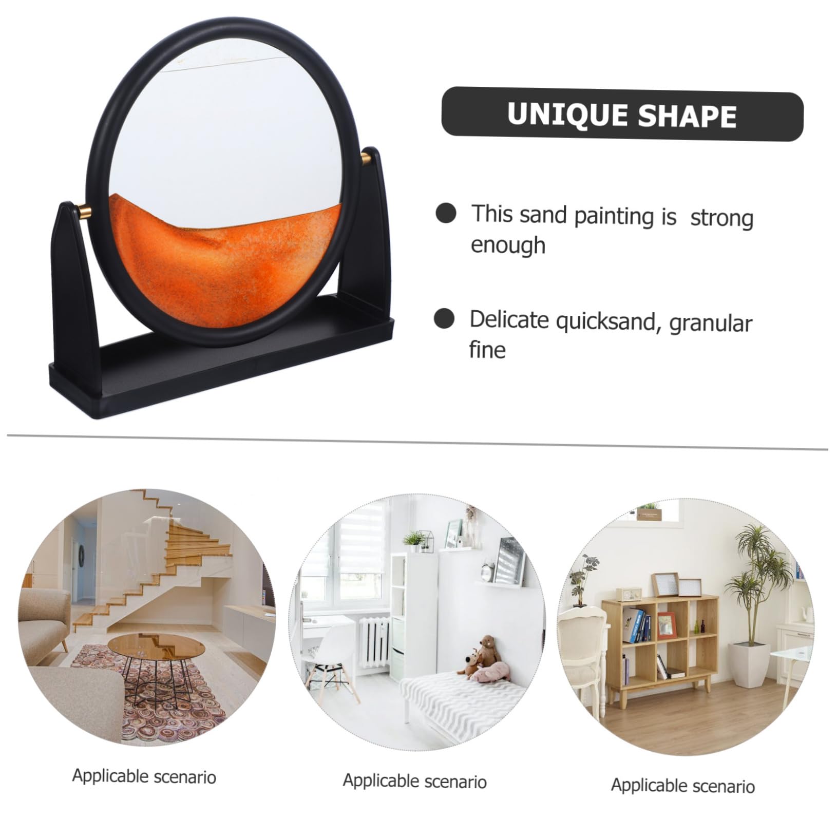 Sosoport Moving Sand Art Hourglass 3D Quicksand Decor Sand Painting for Living Room Office Present for Computer Workers