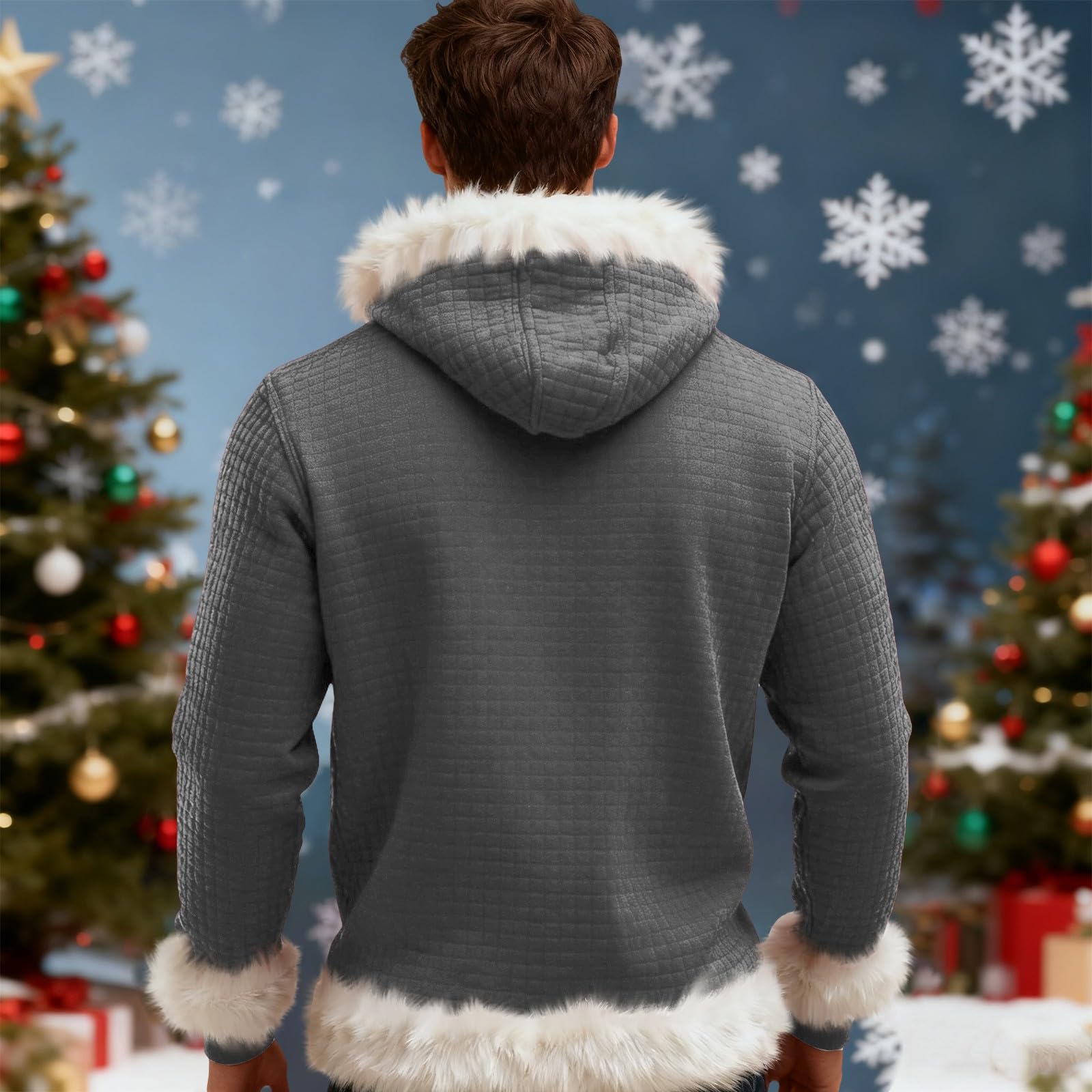 Chaqueta Verano Hombre Sudadera con Capucha De Forro, Estilo Oversize, Tallas Grandes, Manga Larga, Casual, Ideal para Invierno. L (Grey, XXXXXL) Ropa Playa Mangas El Sol Entretiempo