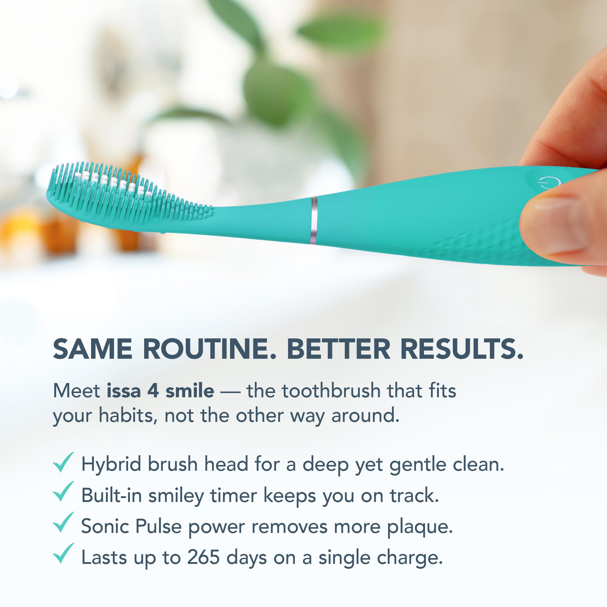FOREO issa 4 Smile Elektrikli Diş Fırçası – Kompakt ve Seyahat Dostu, 4'ü 1 Arada Hibrit Fırça Başlığı, Plaklara Karşı Dayanıklı - Yaz Gökyüzü