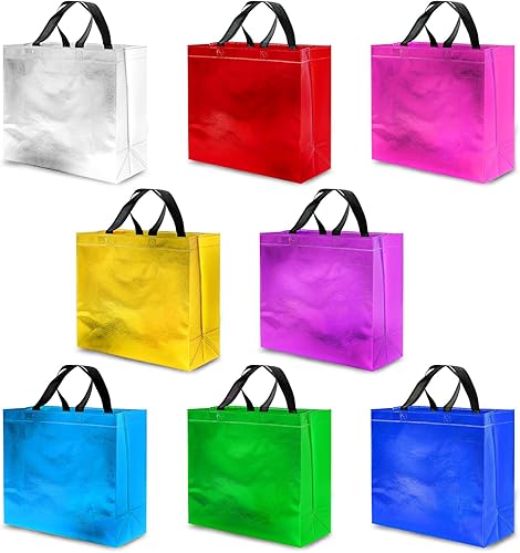 Moretoes 16 bolsas de regalo grandes con asas, coloridas bolsas de regalo, bolsas de regalo a granel para cumpleaños, fiestas, compras y eventos (13