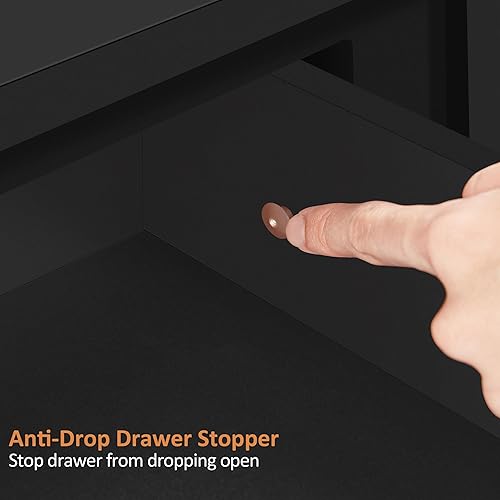 Miniatura 8 de Yaheetech Mesa consola con 4 cajones, mesa auxiliar de sofá con estante inferior abierto de almacenamiento, mesas de entrada resistentes para