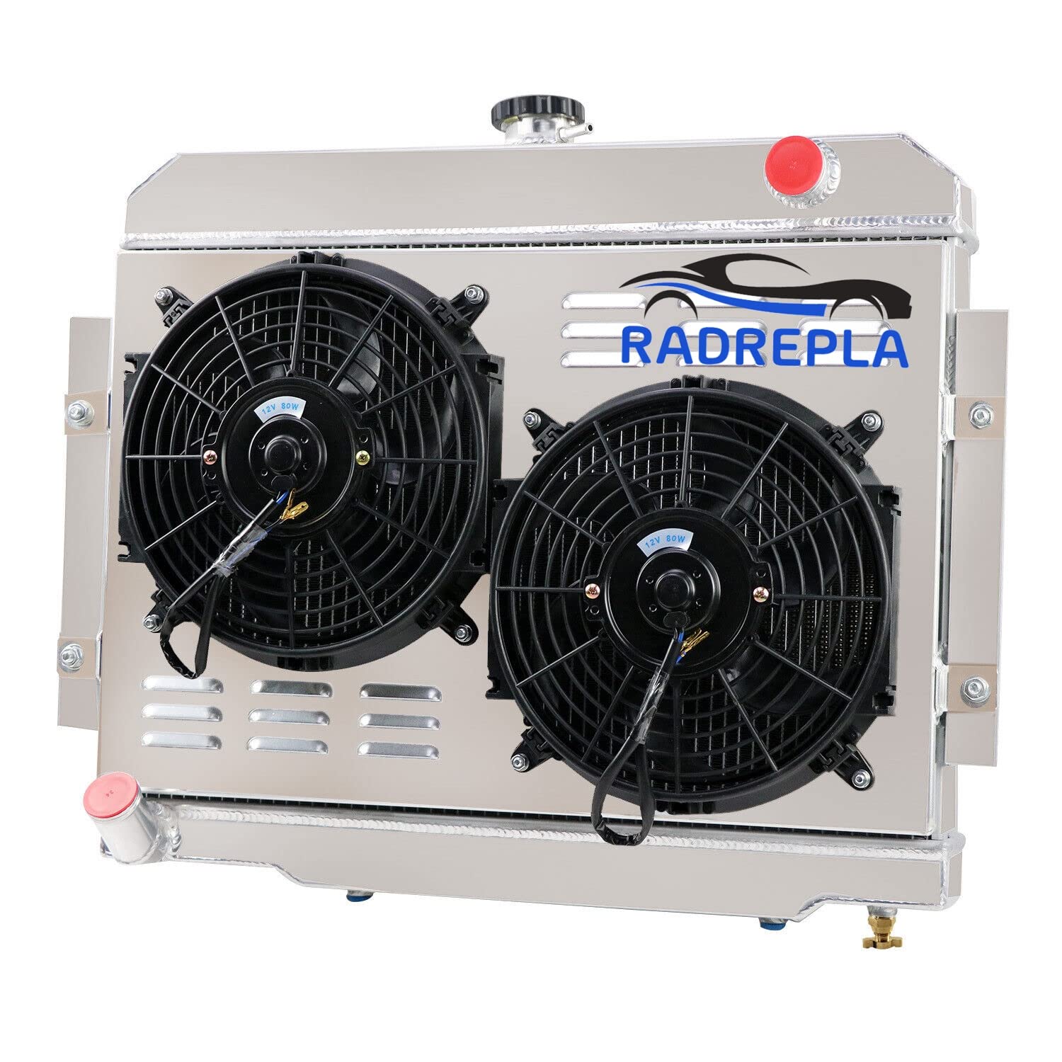 Amazon.com: RADREPLA 4 Row Aluminum Radiator for 1972-86 Jeep CJ5/CJ6 ...