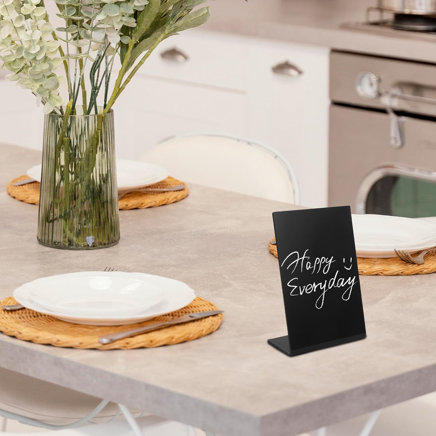 Artibetter 5pcs Mini Acrylic Chalkboard Signs for Food Labels with L Shaped Black Table Signs, Easy to Clean and Reusable, for Buffet and Party Use