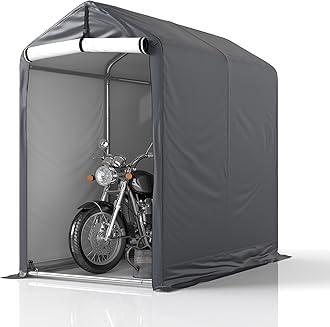 6 x 3ft Outdoor Cycle Storage Shelter - Bike Shed with Roll-up Door & Ventilate Window, Polyethylene Canopy Bicycle Garage for Garden, Domestic, Outdoor, Rain Shelter