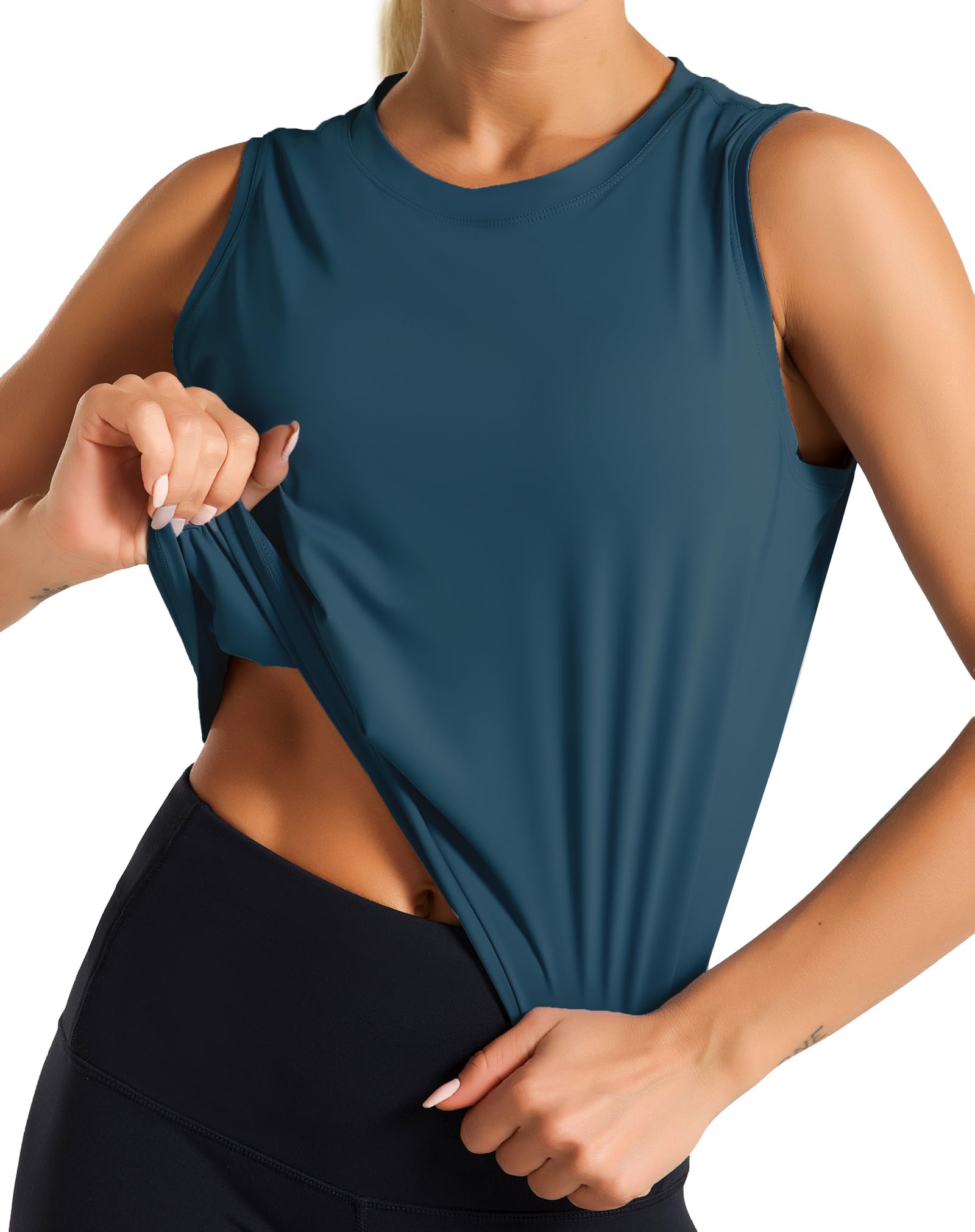 Dragon Fit Athletic Tank Tops for Women Sleeveless Workout Cool T-Shirt Running Short Tank Crop Tops