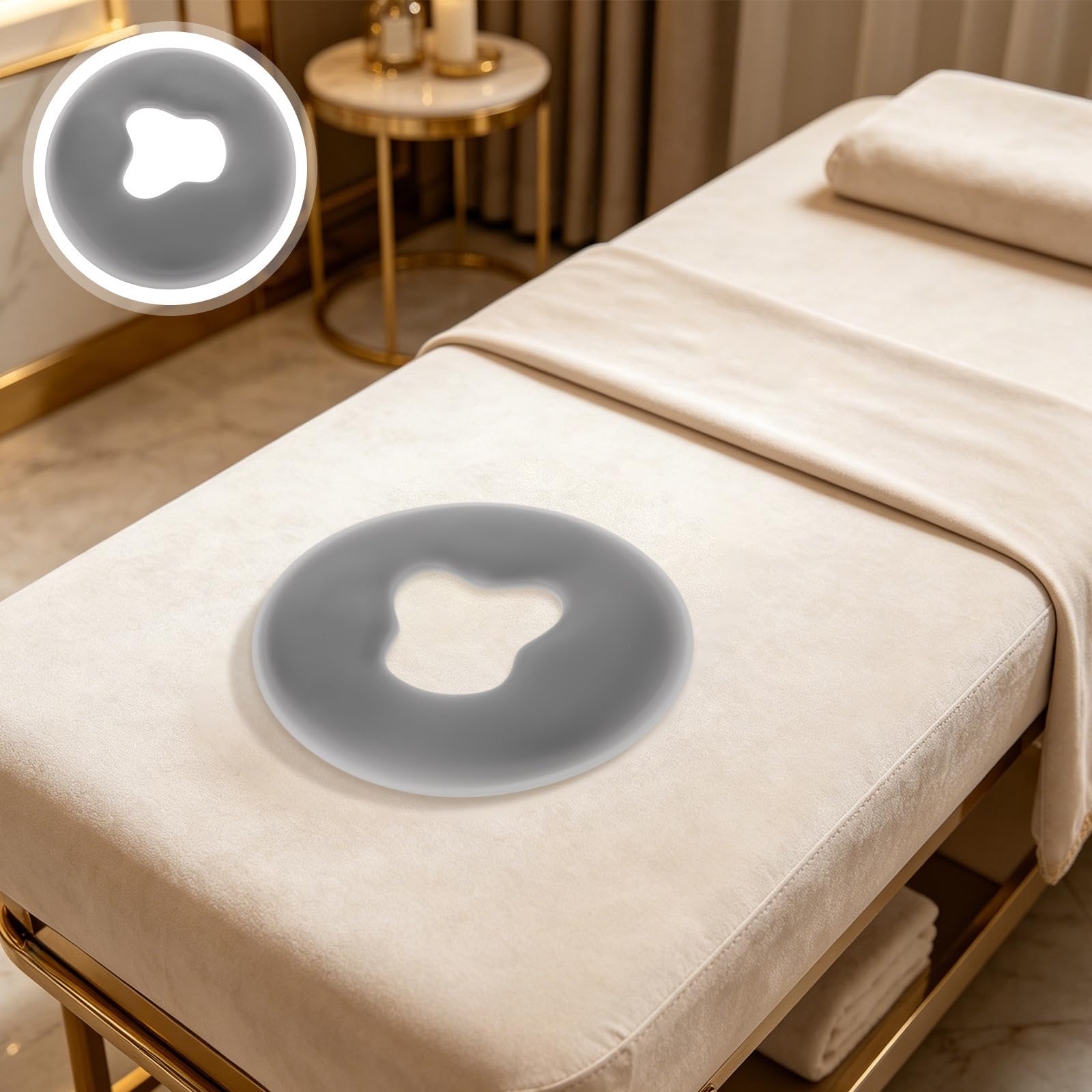 POPETPOP Almohada de Masaje Facial de Silicona para Camilla con Soporte