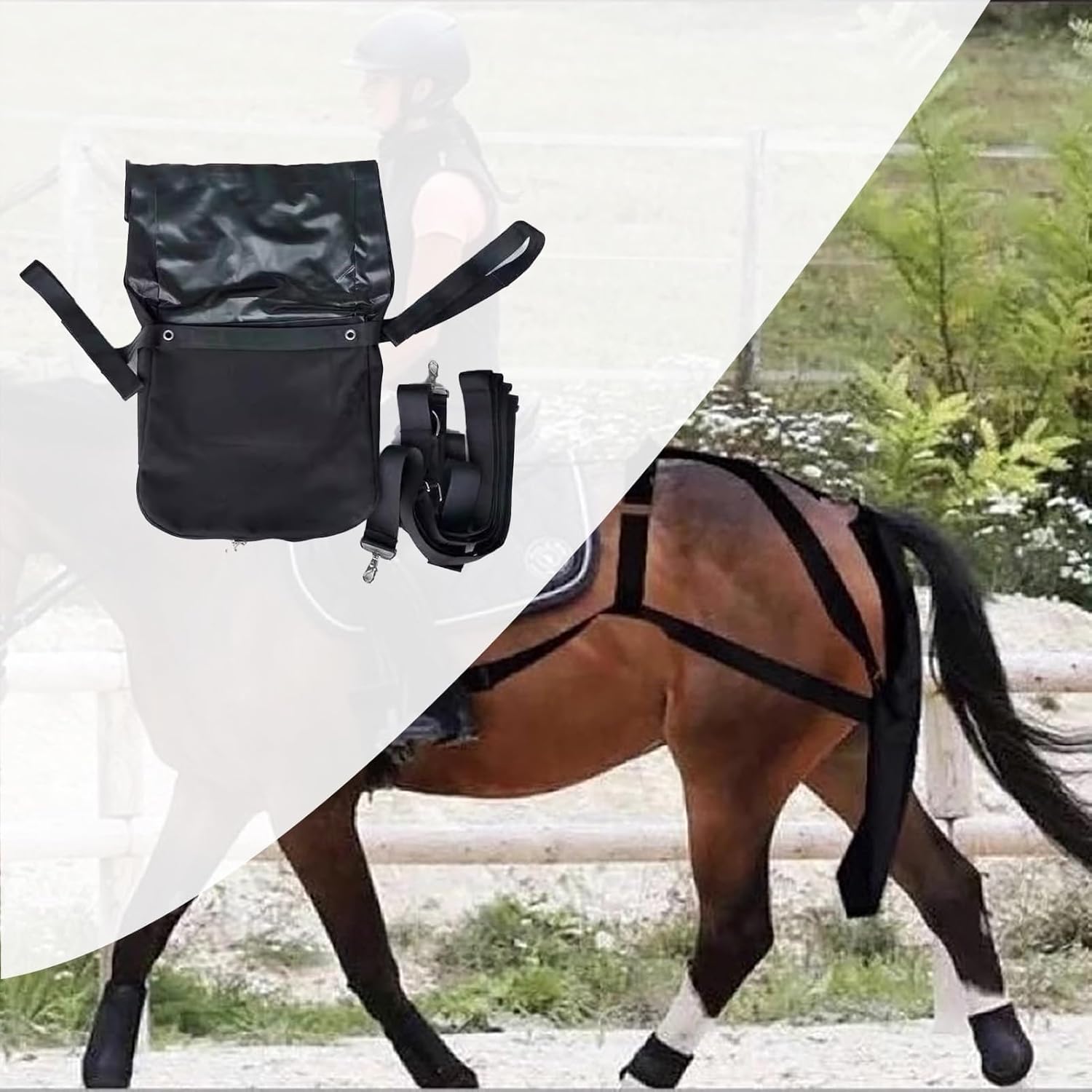 Washable Horse Diaper Equine Manure Bag, Lightweight Horse Poop Catcher Bag for Large Medium Small Equine, Parade/Barn Muck Organizer Container(Large)