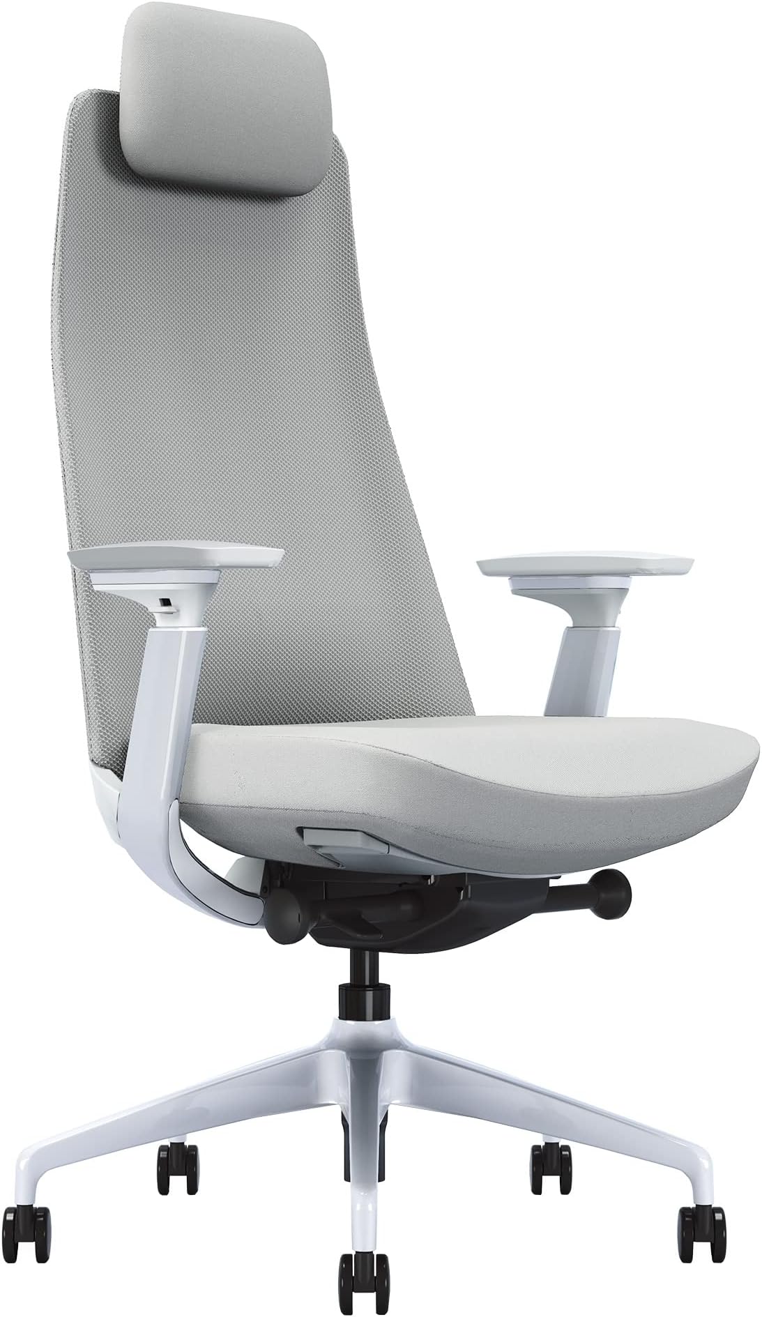 Beacon Mesh Office Chair with Lumbar Support - Tall Back Desk Chair with Headrest, Arm Rest, Swivel, Computer Chair, Grey