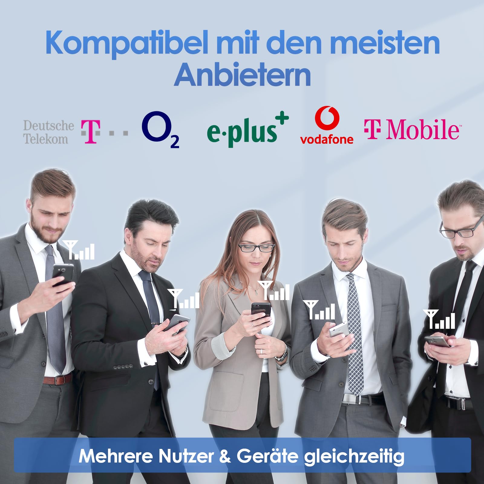 Mobilfunk Verstärker für Haus und Büro, 4G LTE 3G GSM Handy Empfangsverstärker Signalverstärker Band 3/7/20 800/1800/2600MHz Mobilfunk Repeater für Vodafone O2 Telekom T-Mobile