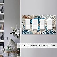 Vista 68 de Placa de pared dúplex de receptáculo de dispositivo de 1 gang de madera envejecida blanca gris con veta de tablón, cubierta de enchufe eléctrico